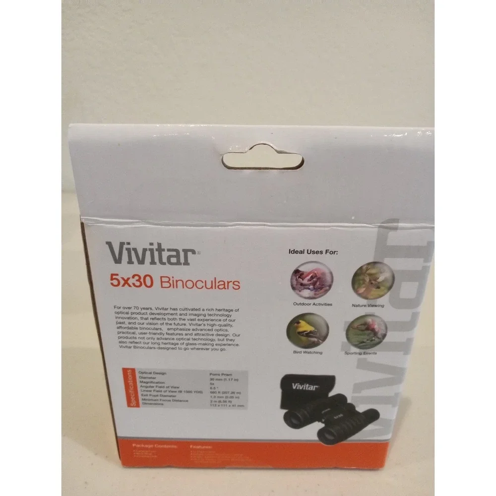 Vivitar 5x30 Powerful Binoculars Compact Lightweight w/ Case Box Clean Black NEW